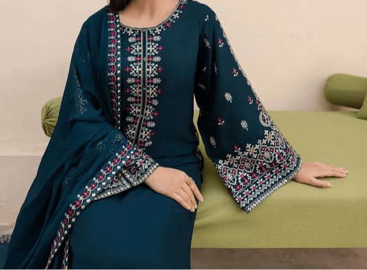 Tsl-997 Unstitched 3pc Embroidered Drees Dhanak