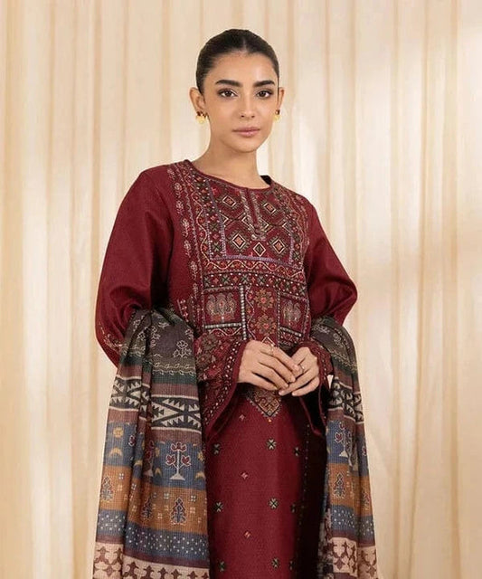 Tsl-29 Unstitched 3pc Embroidered Dress Dhanak