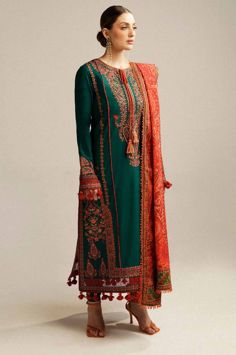 Tsl-411 Unstitched 3pc Embroidered Dress Dhanak