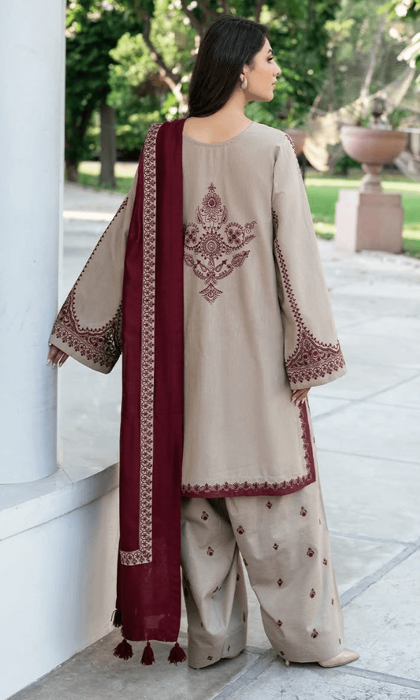 Tsl-521 Unstitched 3pc Embroidered Drees Dhanak