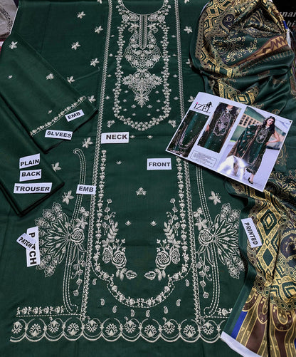 Tsl-063 Unstitched 3pc Embroidered Dress Lawn